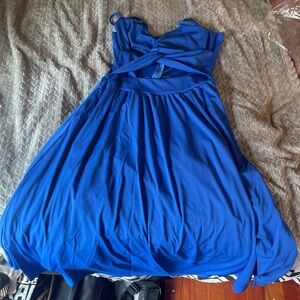 Royal blue dress with cutout and zip back!